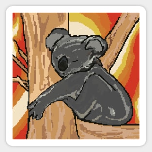 Koala in Australia - Save the environment  - Pixel Art Sticker